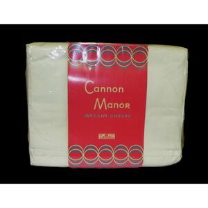 Vintage Cannon Manor Muslin Sheets 2 Pack NOS 90 x 108 White